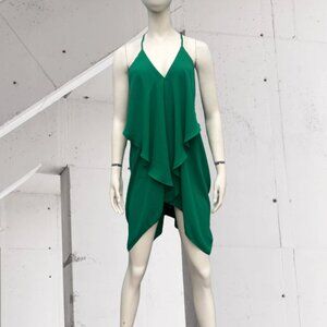 Olivaceous Emerald Green Ruffle Mini Dress - Sz M